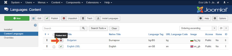 Joomla Install new language 6